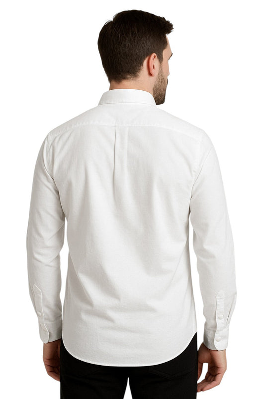 Men's Classic White Full Sleeve Cotton Shirt – Formal & Casual Wear