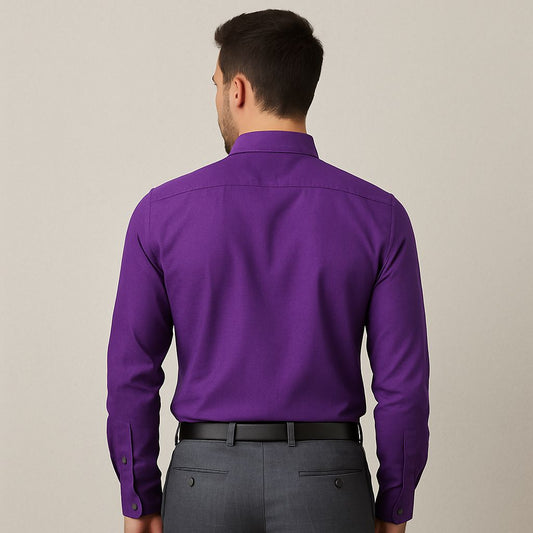 Purple Color Shirt Men's Classic Fit – Full Sleeve Premium Cotton - Purple Color