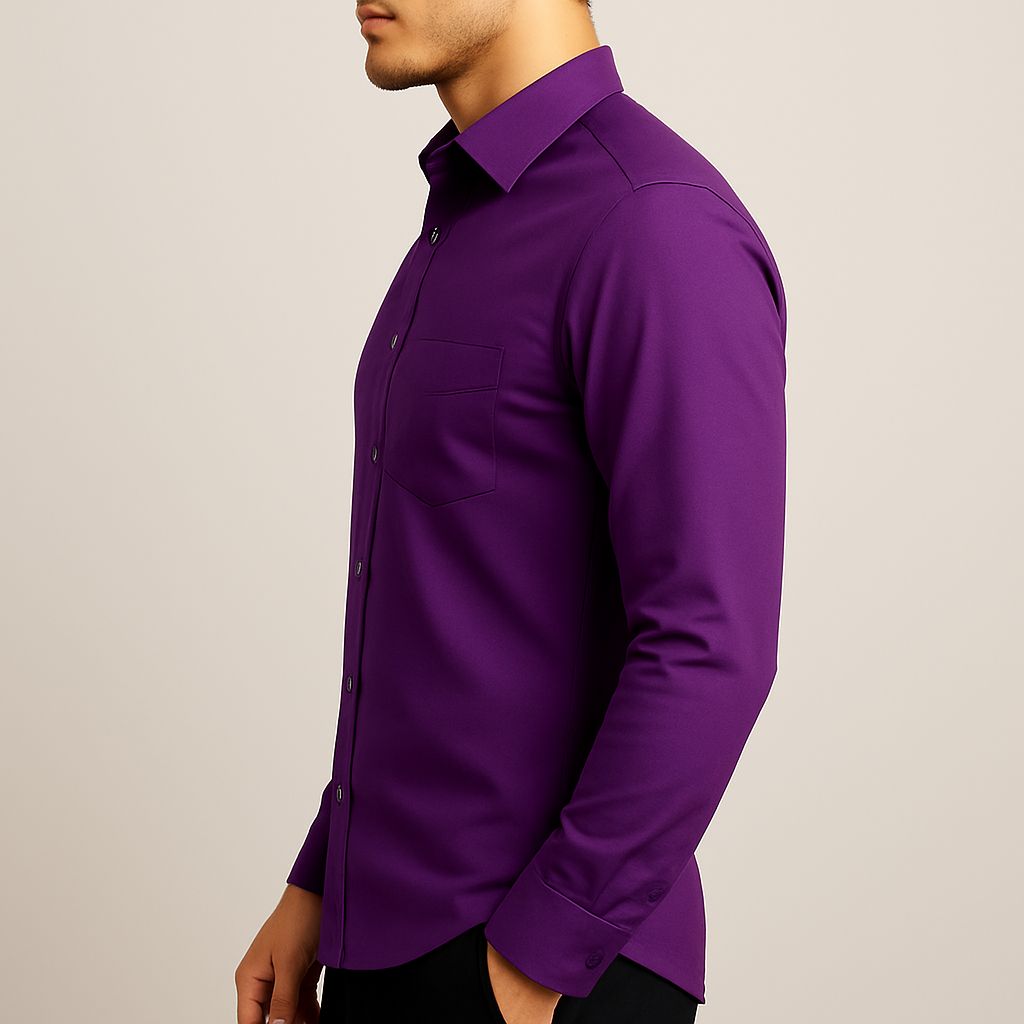 Purple Color Shirt Men's Classic Fit – Full Sleeve Premium Cotton - Purple Color