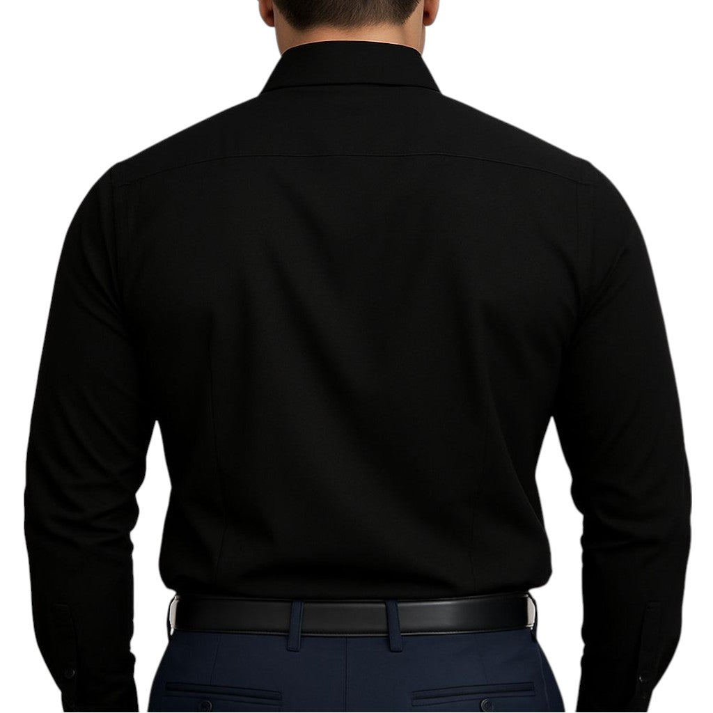 Men's Classic Black Full Sleeve Cotton Shirt – Formal & Casual Wear