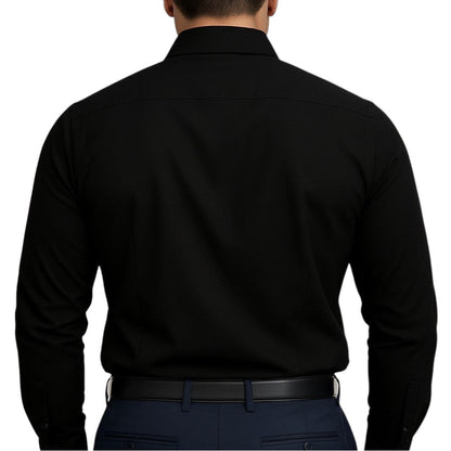 Men's Classic Black Full Sleeve Cotton Shirt – Formal & Casual Wear