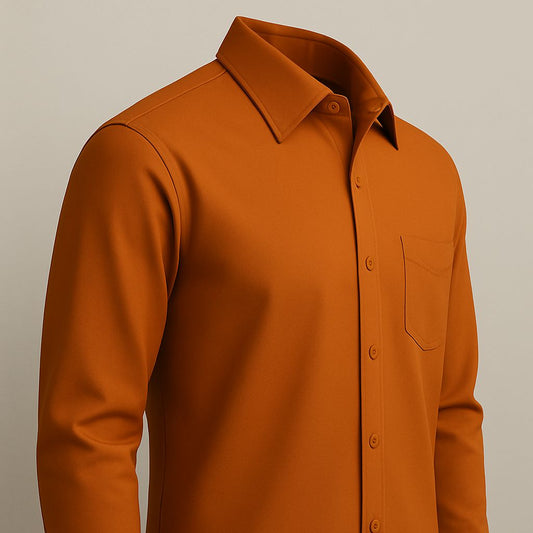 Orange Color Full Sleeve Formal Shirt – Cotton
