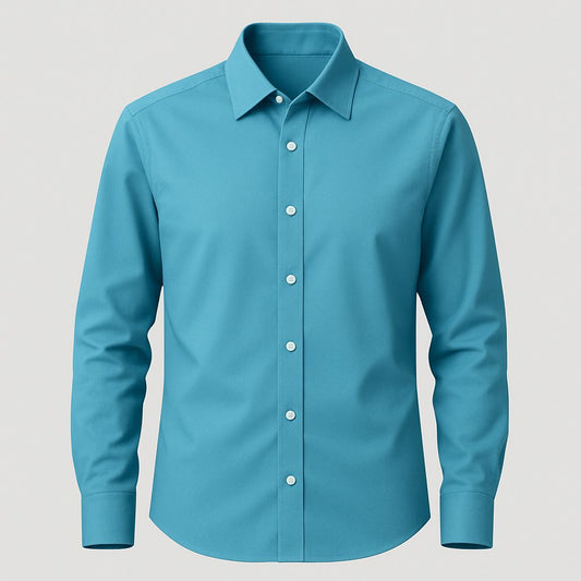 Cyan Color Full Sleeve Formal Shirt – Cotton